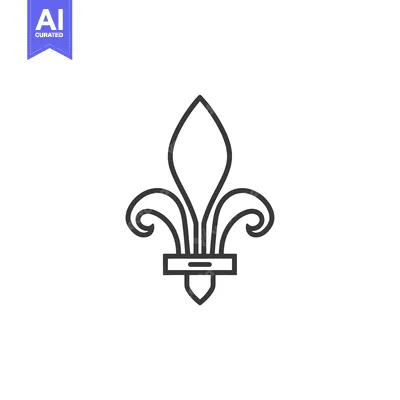 Aset desain premium: Line Drawing of a Fleur-de-lis