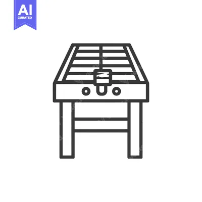 Line drawing of a foosball table with a handle