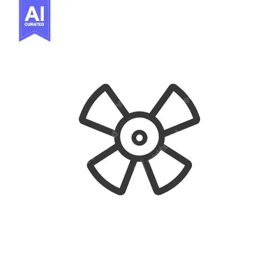 Line Drawing of a Four-Bladed Fan with a Central Hub