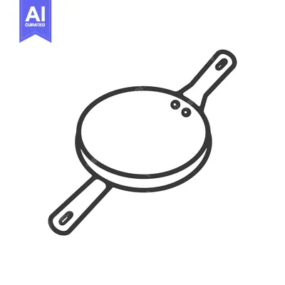 Line drawing of a frying pan with two handles