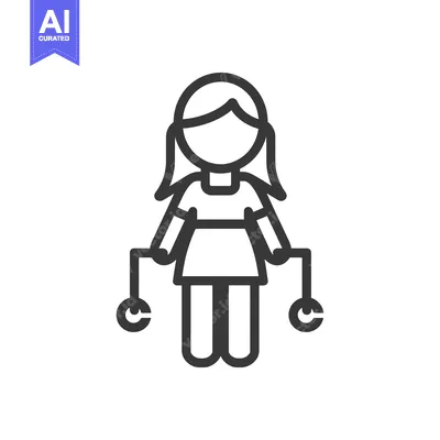 Aset premium populer: Line Drawing of a Girl Holding Two Rings
