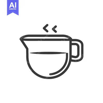 Aset desain premium: Line Drawing of a Glass Pitcher with Steam Rising from it