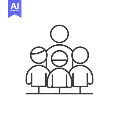 Aset premium populer: Line drawing of a group of people standing together