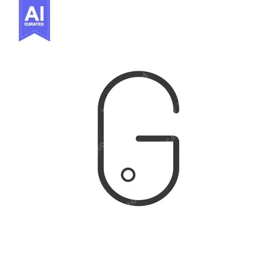 Premium design asset: Line Drawing of a G with a Circle Inside