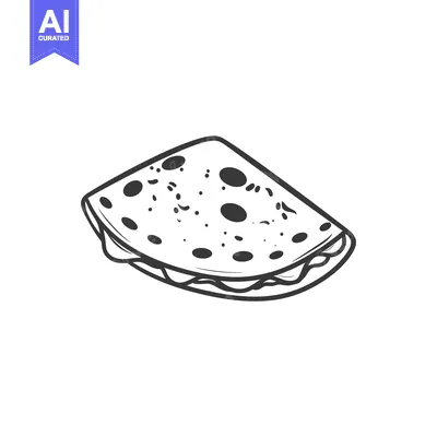 Aset premium populer: Line Drawing of a Half-Eaten Sandwich