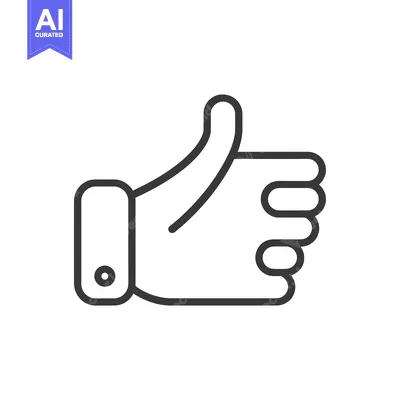 Aset desain premium: Line drawing of a hand giving a thumbs up gesture