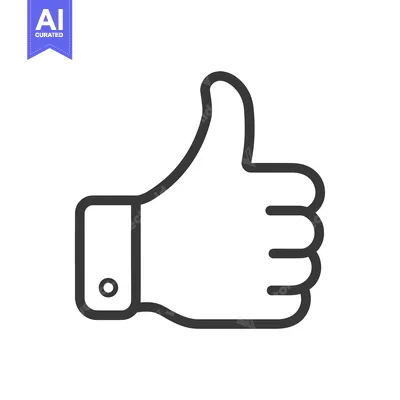 Premium design asset: Line Drawing of a Hand Giving a Thumbs Up Gesture