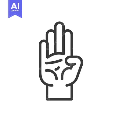 Popular premium asset: Line Drawing of a Hand with Three Fingers Extended