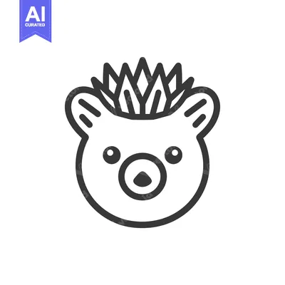 Popular premium asset: Line Drawing of a Hedgehog's Head with Spiky Fur