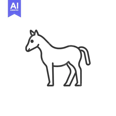 Premium design asset: Line Drawing of a Horse in Profile