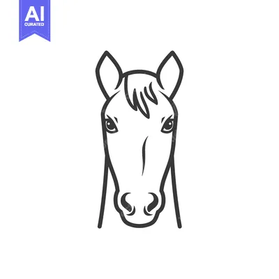 Aset premium populer: Line Drawing of a Horse's Head