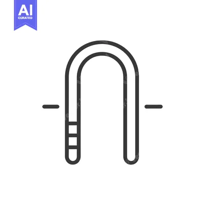 Line Drawing of a Horseshoe Magnet with Magnetic Field Lines