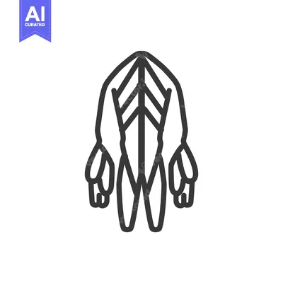 Aset desain premium: Line Drawing of a Human Figure with Interconnected Arms and Legs