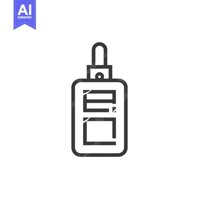 Aset desain premium: Line Drawing of a  Keychain with a Small Rectangular Screen