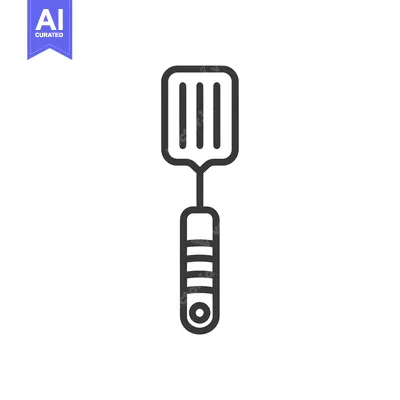 Popular premium asset: Line drawing of a kitchen spatula