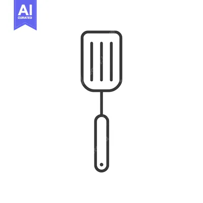 Aset desain premium: Line Drawing of a Kitchen Spatula