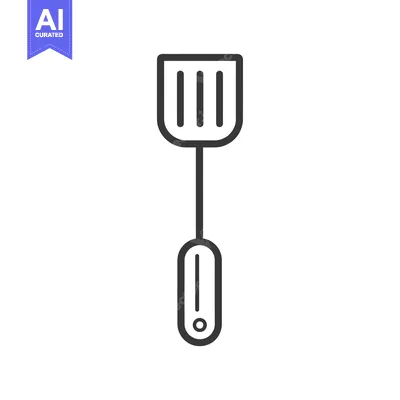 Aset premium populer: Line drawing of a kitchen utensil, a spatula