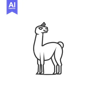 Popular premium asset: Line drawing of a llama standing on four legs