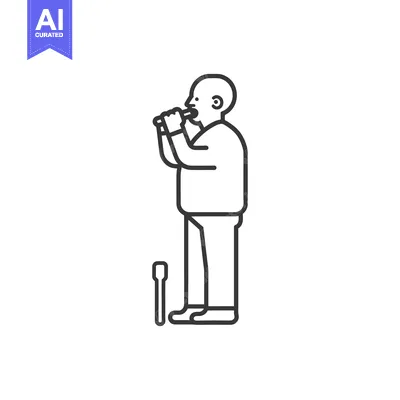 Popular premium asset: Line drawing of a man drinking from a bottle