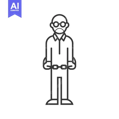 Popular premium asset: Line drawing of a man in glasses with his hands in his pockets