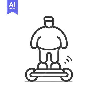 Aset desain premium: Line drawing of a man riding an electric scooter