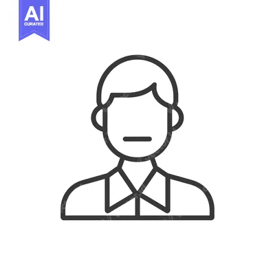 Aset desain premium: Line drawing of a man's face and torso