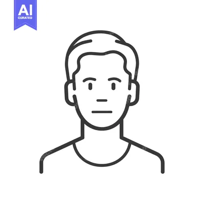 Aset premium populer: Line drawing of a man's face with a neutral expression
