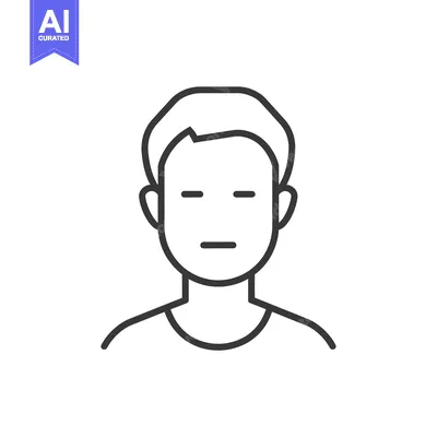 Popular premium asset: Line drawing of a man's face with short hair