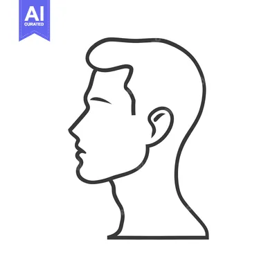 Popular premium asset: Line drawing of a man's head in profile