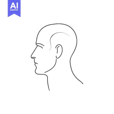 Popular premium asset: Line Drawing of a Man's Profile