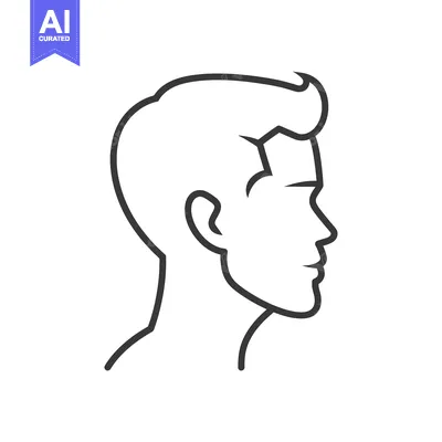 Popular premium asset: Line Drawing of a Man's Profile