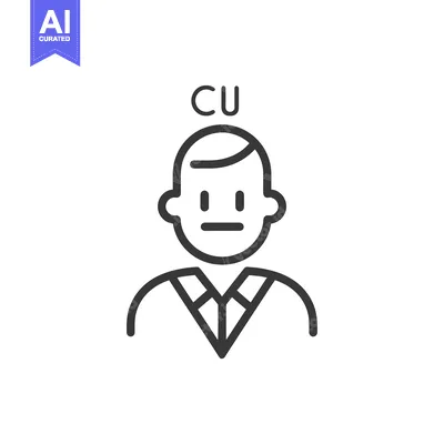 Popular premium asset: Line drawing of a man with "CU" above his head