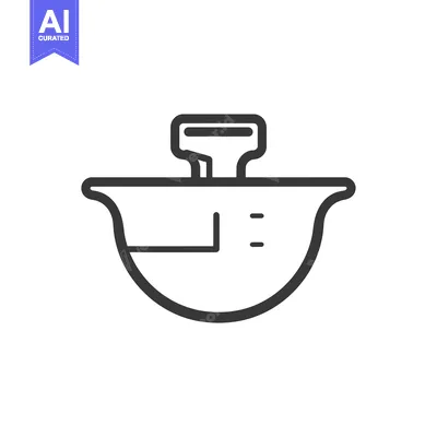 Popular premium asset: Line Drawing of a Measuring Cup with a Handle