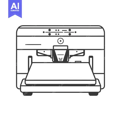 Line Drawing of a Modern Coffee Machine