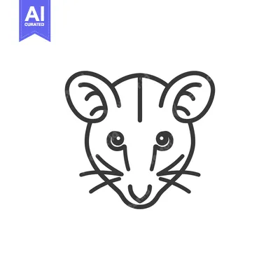 Aset premium populer: Line drawing of a mouse face with whiskers