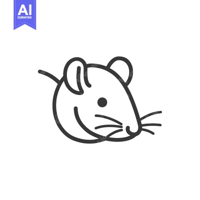 Aset premium populer: Line Drawing of a Mouse Head Facing Left