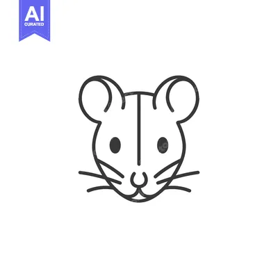 Premium design asset: Line Drawing of a Mouse's Face