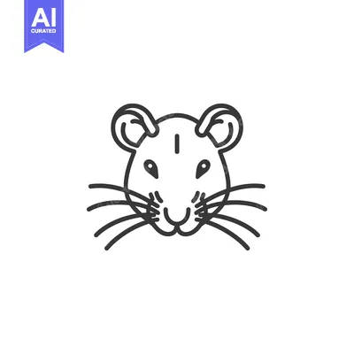 Popular premium asset: Line Drawing of a Mouse's Face with Whiskers