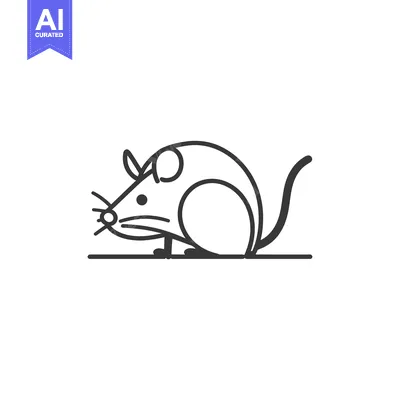Aset premium populer: Line Drawing of a Mouse with a Long Tail