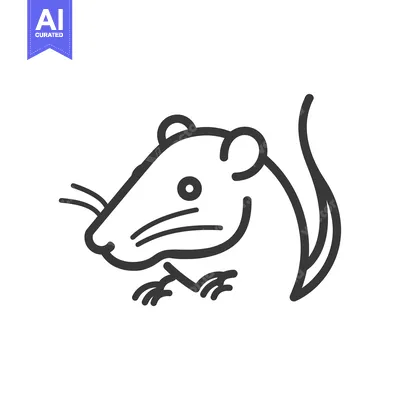 Aset premium populer: Line Drawing of a Mouse with Large Ears