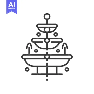 Aset premium populer: Line Drawing of a Multi-Tiered Fountain