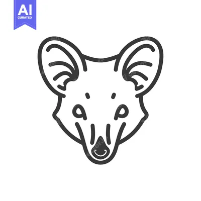 Aset premium populer: Line Drawing of an Animal's Head with Large Ears