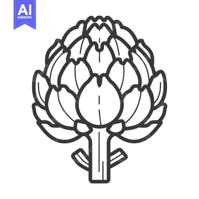 Aset premium populer: Simple Line Art Illustration of an Artichoke Vegetable.