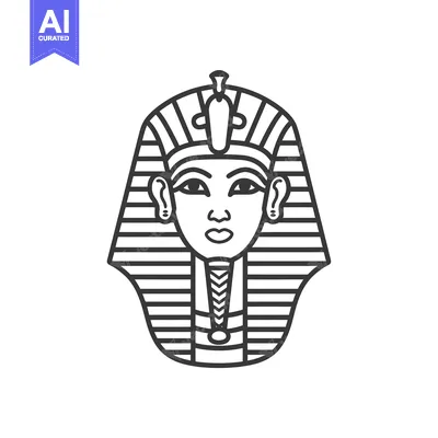 Aset premium populer: Line Drawing of an Egyptian Pharaoh's Mask
