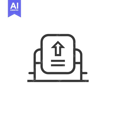 Aset premium populer: Line drawing of an upward arrow on a box with a platform