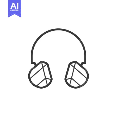 Aset premium populer: Line drawing of a pair of headphones
