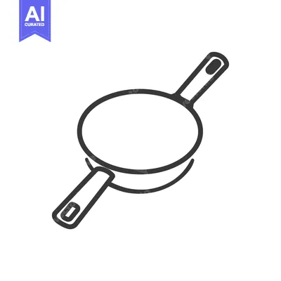 Popular premium asset: Line drawing of a pan with a handle