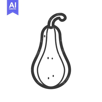 Aset desain premium: Line Drawing of a Pear with a Stem