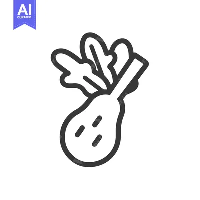 Aset premium populer: Line Drawing of a Pear with Leaves