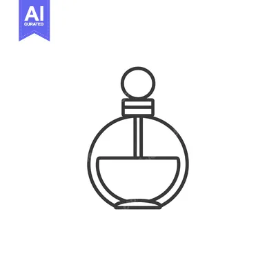 Aset premium populer: Line Drawing of a Perfume Bottle with a Round Base and a Simple Lid